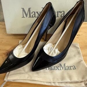 MaxMara Black Patent Leather Heels